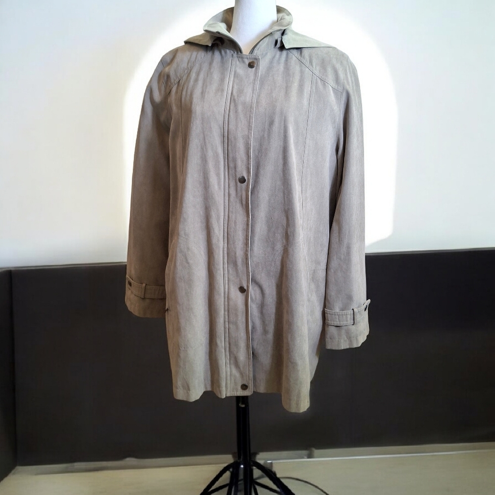 Gallery Trench Coat Women's X-Large Tan Detachable Hood & Liner